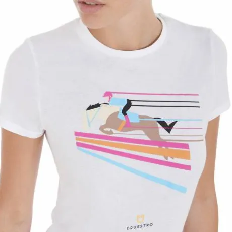 T-shirt ajusté design de saut coloré - EQUESTRO