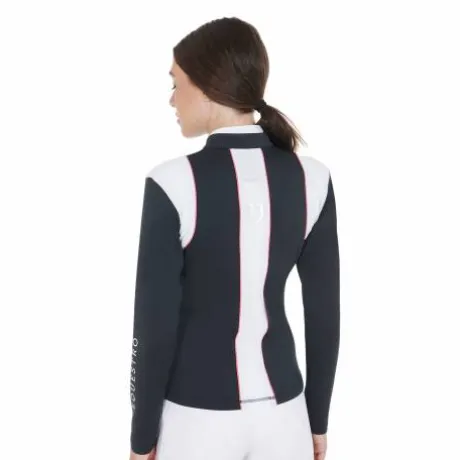 Veste technique avec inserts perforés marine/fuchsia - EQUESTRO