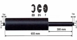 Vérin à gaz 2000n - entraxe 700mm