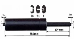 Vérin à gaz 1500n - entraxe 600mm