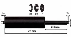 Vérin à gaz 800n - entraxe 600mm