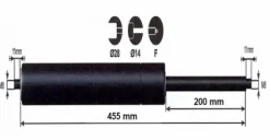 Vérin à gaz 1300n - entraxe 500mm