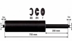 Vérin à gaz 800n - entraxe 800mm